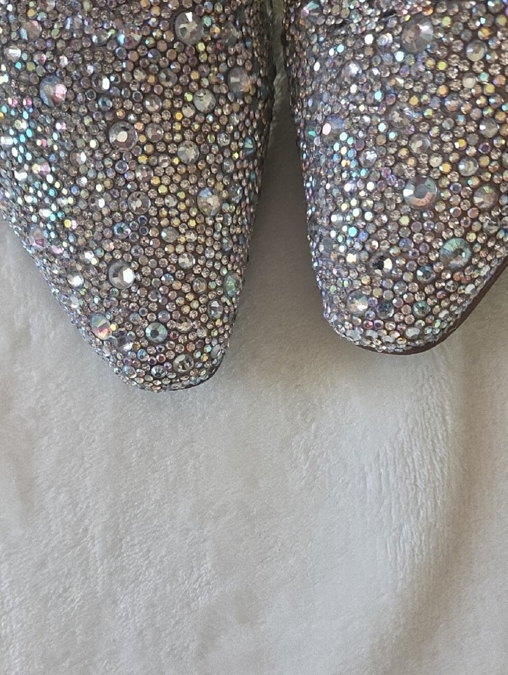Betsey Johnson Silver Sparkle Rhinestone Ankle Boots - Picture 5 of 5